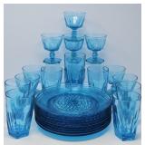 Blue Glass Service Set