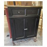 Distressed Black Accent Cabinet