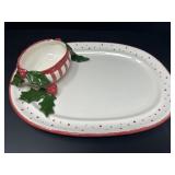 Signed Christmas Tray and Nikko Platter