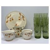 Superior Hall Dinnerware with Avocado Glasses