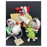 Three Annalee Christmas Mice with Cheese