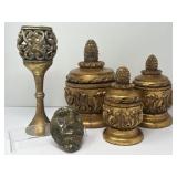 Decorative Storage Vessels with Candle Holder,