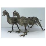 Pair of Vintage Metal Roosters