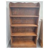Five Shelf Scalloped Wooden Book Case