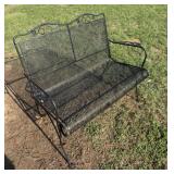 Black Wrought Iron Bench