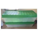 Two 44 Gallon Plastic Storage Bins