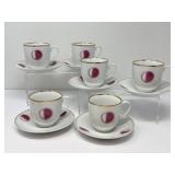 Six Japanese Porcelain Tabuk Cups/Saucers