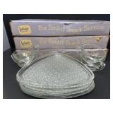Three Boxes of Indiana Glass Snack Sets