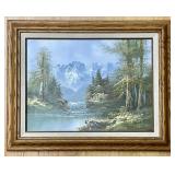 Artist Unknown ï¿½Serene Mountain" Oil on Canvas