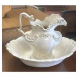 Ceramic Water Pitcher and Wash Basin Set