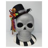 Large Sparkly Ceramic Skull Halloween Decor