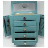 Jewelry Box with Contents and Sterling