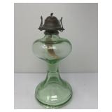 Vintage Uranium Glass Oil Lamp