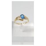 10kt Blue Topaz Ring w/ Diamond Accent