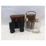 Vintage Flask And Binoculars