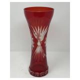 Red Cut Glass Vase