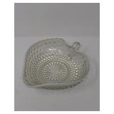 White Opalescent Leaf Shaped Dish