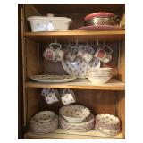 Assorted Pink Floral dinnerware