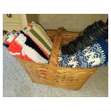 Large Basket with Assorted Throws