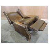 BROWN GENUINE LEATHER WINGBACK RECLINER