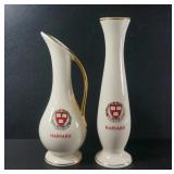 HARVARD UNIVERSITY CERAMIC VASE & PITCHER