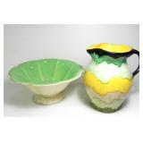 HANCOCK'S IVORY WARE JUG & FOOTED SERVING DISH