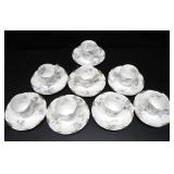 LIMOGES PORCELAIN TEA CUPS AND SAUCERS