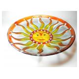 MAGNIFICENT SUN FACE COLOURED GLASS SERVING DISH