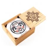 CLARENCE WELLS HAIDA MASK CERAMIC COASTERS