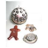 COLLECTION OF DECORATIVE ROSE-TONED METAL MOLDS