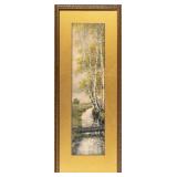 'THE FRIENDLY BIRCHES' FRAMED LITHOGRAPHIC PRINT