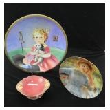 LIMOGES PLATE, WINTON DISH & PAINTED WASHBOWL