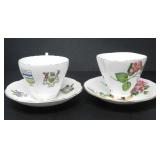 TWO CANADIAN PORCELAIN TEA CUPS AND SAUCERS