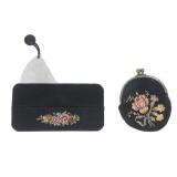 VINTAGE CROSS STITCH MIRROR & COIN PURSE