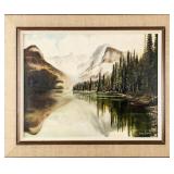 VIOLA STEELE MOUNTAIN LANDSCAPE WITH CANOE