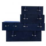 5 EMPTY CUSHIONED STORAGE CONTAINERS