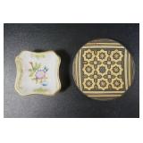 HEREND MINIATURE DISH & DAMASCENE COASTER