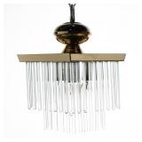 BRASS CHANDELIER WITH 73 HANGING CRYSTAL RODS