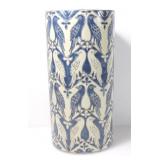 BLUE AND WHITE VASE WITH BIRD DESIGN
