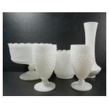ASSORTED MILK GLASS DECORATIVE LOT
