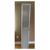 WHITE HIGH CABINET WITH FROST GLASS DOOR, 1 SHELF