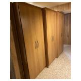 THREE 4 SHELF CABINET WITH 2 DOUBLE DOORS