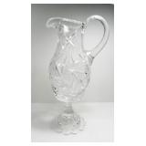 CRYSTAL CRISS CROSS FOOTED WATER PITCHER