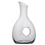 CLEAR GLASS ASYMETRICAL HOLLOWED OUT VASE/DECANTER