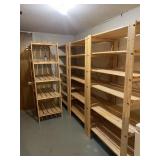 FOUR WOODEN STORAGE RACK
