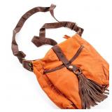 ORANGE PLEATHER PURSE BY CLAIRES