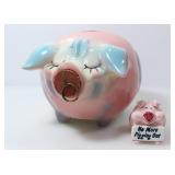 PIGGY BANK AND PIG FIGURINE