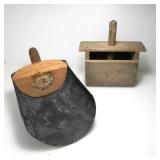 RUSTIC GALVANIZED SCOOP & WOODEN BUTTER PRESS