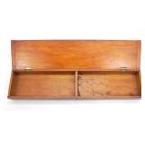 WOOD HINGED 2- COMPARTMENT DRAFTSMAN'S BOX