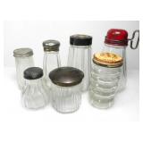 COLLECTION OF CLEAR GLASS SHAKERS